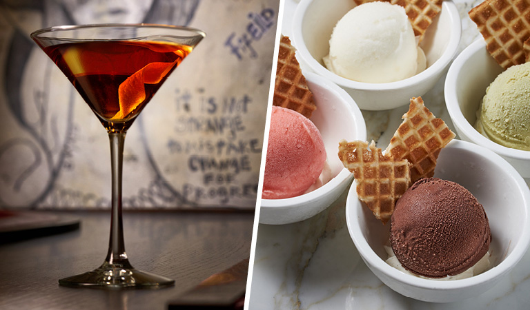 drinks and desserts at Enzo's Hideaway